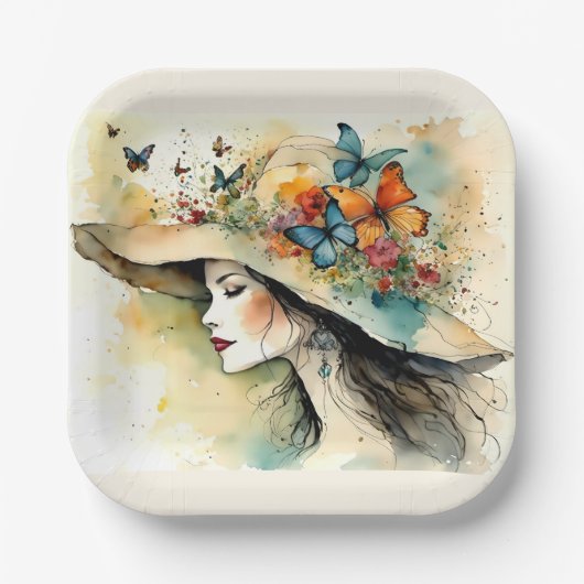 ファンシー帽子紙プレート ペーパープレート (正面)