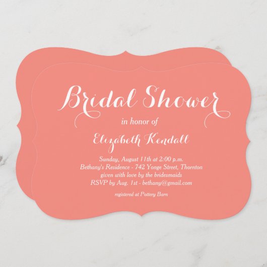 ファンシー式シャワー招待状 招待状 (正面/裏面)