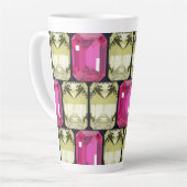 ファンシー方形の宝石 カフェラテマグ (左アングル)