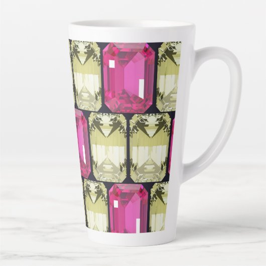 ファンシー方形の宝石 カフェラテマグ (右)