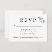 ファンシー春の結婚式RSVP応答カード 出欠カード (正面/裏面)