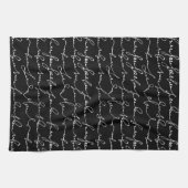 ファンシー書Curssive's, Gibberish, Black & White キッチンタオル (横)