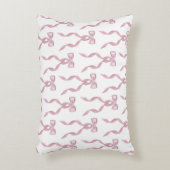 ファンシー水彩ピンク弓パターン アクセントクッション (正面(垂直))