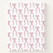 ファンシー水彩ピンク弓パターン ノートブック (裏面)