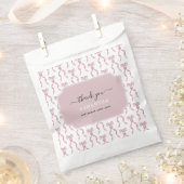 ファンシー水彩ピンク弓パターン フェイバーバッグ (クリップ留めされた状態)