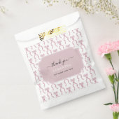 ファンシー水彩ピンク弓パターン フェイバーバッグ (封をした状態)