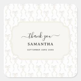 ファンシー水彩白弓パターン スクエアシール