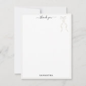 ファンシー水彩白弓パーソナライズされた サンキューカード (正面)
