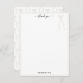 ファンシー水彩白弓パーソナライズされた サンキューカード (正面/裏面)