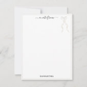 ファンシー水彩白弓パーソナライズされた ノートカード (正面)