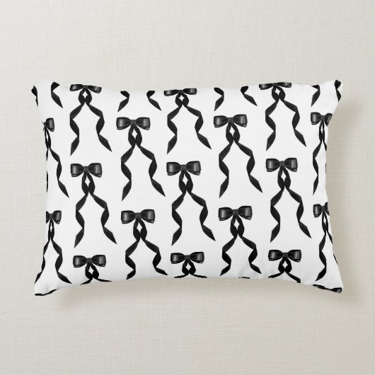 ファンシー水彩黒弓パターン アクセントクッション (正面)