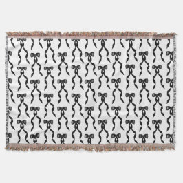 ファンシー水彩黒弓パターン スローブランケット