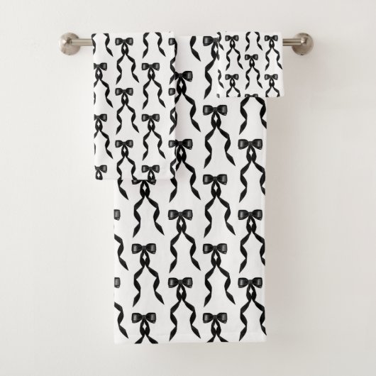 ファンシー水彩黒弓パターン バスタオルセット (インサイチュ)