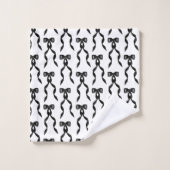 ファンシー水彩黒弓パターン バスタオルセット (ウォッシュタオル)