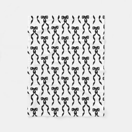 ファンシー水彩黒弓パターン フリースブランケット (正面)
