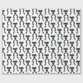 ファンシー水彩黒弓パターン ラッピングペーパー (フラット)