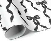 ファンシー水彩黒弓パターン ラッピングペーパー (ロールコーナー)