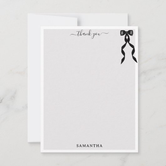 ファンシー水彩黒弓パーソナライズされた サンキューカード (正面)