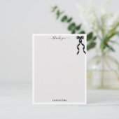 ファンシー水彩黒弓パーソナライズされた サンキューカード (スタンド正面)