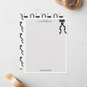 ファンシー水彩黒弓パーソナライズされた ノートカード (正面/裏面インサイチュ)