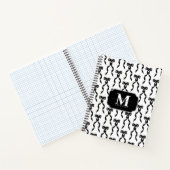 ファンシー水彩黒弓モノグラムの ノートブック (内部)