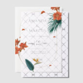 ファンシー熱帯の結婚花 ベラム紙招待状 (オフセット (招待状))