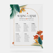 ファンシー熱帯の花結婚の歓迎 アクリルサイン (正面)