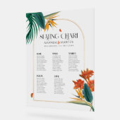 ファンシー熱帯の花結婚の歓迎 アクリルサイン (傾斜)