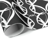 ファンシー白黒結婚、婚約リングや輪 ラッピングペーパー (ロールコーナー)