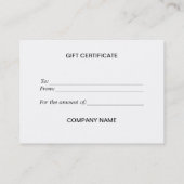 ファンシー空白の賞状 割引カード (裏面)