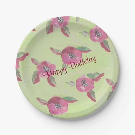 ファンシー紙プレート（水彩模様） ペーパープレート (正面)