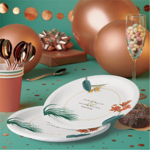 ファンシー結婚熱帯の花 ペーパープレート