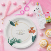 ファンシー結婚熱帯の花 ペーパープレート (パーティー)