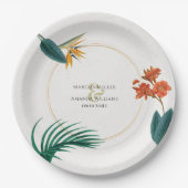 ファンシー結婚熱帯の花 ペーパープレート (正面)