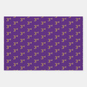 ファンシー緑、グレー、紫、フェイク金ゴールド第3イベント番号 ラッピングペーパーシート (正面3)