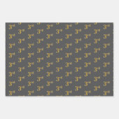 ファンシー緑、グレー、紫、フェイク金ゴールド第3イベント番号 ラッピングペーパーシート (正面2)