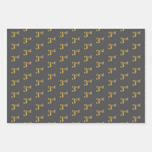 ファンシー緑、グレー、紫、フェイク金ゴールド第3イベント番号 ラッピングペーパーシート (正面2)