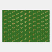 ファンシー緑、グレー、紫、フェイク金ゴールド第3イベント番号 ラッピングペーパーシート (正面)