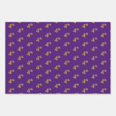 ファンシー緑、グレー、紫、フェイク金ゴールド第4イベント番号 ラッピングペーパーシート (正面3)