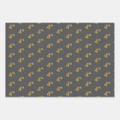 ファンシー緑、グレー、紫、フェイク金ゴールド第4イベント番号 ラッピングペーパーシート (正面2)