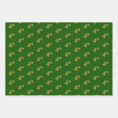 ファンシー緑、グレー、紫、フェイク金ゴールド第4イベント番号 ラッピングペーパーシート (正面)