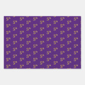 ファンシー緑、グレー、紫、フェイク金ゴールド第5イベント番号 ラッピングペーパーシート (正面3)