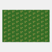 ファンシー緑、グレー、紫、フェイク金ゴールド第5イベント番号 ラッピングペーパーシート (正面)