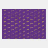 ファンシー緑、グレー、紫、フェイク金ゴールド第7イベント番号 ラッピングペーパーシート (正面3)