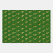 ファンシー緑、グレー、紫、フェイク金ゴールド10番目のイベント番号 ラッピングペーパーシート (正面)