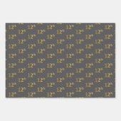 ファンシー緑、グレー、紫、フェイク金ゴールド12番目のイベント番号 ラッピングペーパーシート (正面2)