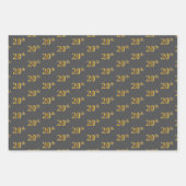 ファンシー緑、グレー、紫、フェイク金ゴールド20番目のイベント番号 ラッピングペーパーシート (正面2)