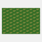ファンシー緑、グレー、紫、フェイク金ゴールド20番目のイベント番号 ラッピングペーパーシート (正面)