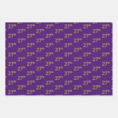 ファンシー緑、グレー、紫、フェイク金ゴールド27番目のイベント番号 ラッピングペーパーシート (正面3)