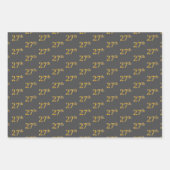 ファンシー緑、グレー、紫、フェイク金ゴールド27番目のイベント番号 ラッピングペーパーシート (正面2)